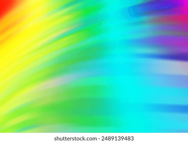 Light Multicolor, Rainbow vector template with lines, ovals. Colorful abstract illustration with gradient lines. Brand new design for your ads, poster, banner.