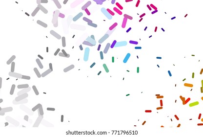 Light Multicolor, Rainbow vector template with repeated sticks. Blurred decorative design in simple style with lines. The pattern can be used as ads, poster, banner for medicine.