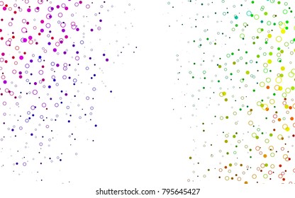 Light Multicolor, Rainbow vector  template with circles. Abstract illustration with colored bubbles in nature style. Pattern can be used as texture of water, rain drops.