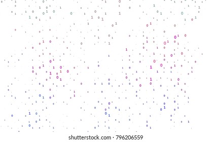 Light Multicolor, Rainbow vector template with isolated numerals. Shining colorful illustration with isolated Digit signs. Smart design for your business advert of university.