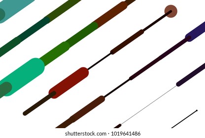 Light Multicolor, Rainbow vector texture with colored capsules. Glitter abstract illustration with colored sticks. The pattern can be used as ads, poster, banner for medicine.