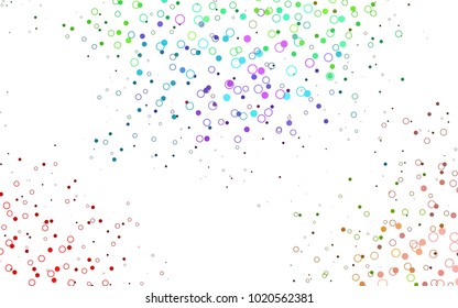 Light Multicolor, Rainbow vector  texture with disks. Glitter abstract illustration with blurred drops of rain. The pattern can be used for ads, leaflets of liquid.
