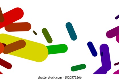 Light Multicolor, Rainbow vector texture with colored capsules. Shining colored illustration with rounded stripes. The pattern can be used for websites.
