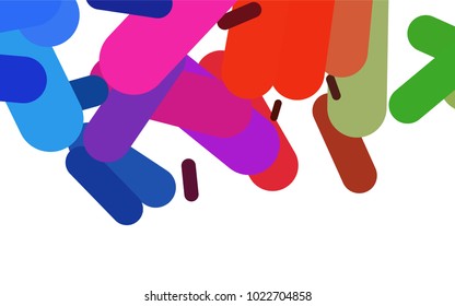 Light Multicolor, Rainbow vector texture with colored capsules. Capsules on blurred abstract background with gradient. The pattern can be used as ads, poster, banner for medicine.