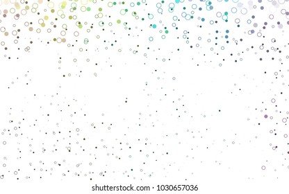 Light Multicolor, Rainbow vector  texture with disks. Glitter abstract illustration with blurred drops of rain. The pattern can be used for beautiful websites.