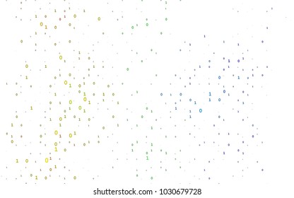Light Multicolor, Rainbow vector texture with Digit characters. Modern geometrical illustration with numerals. The pattern can be used for ad, booklets, leaflets of education.