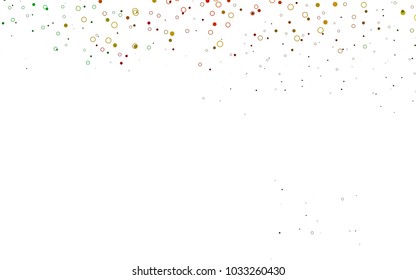 Light Multicolor, Rainbow vector  texture with disks. Glitter abstract illustration with blurred drops of rain. The pattern can be used for aqua ad, booklets.