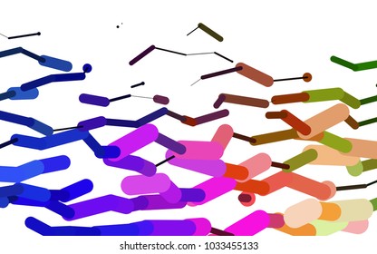 Light Multicolor, Rainbow vector texture with colored capsules. Glitter abstract illustration with colored sticks. Best design for your ad, poster, banner.