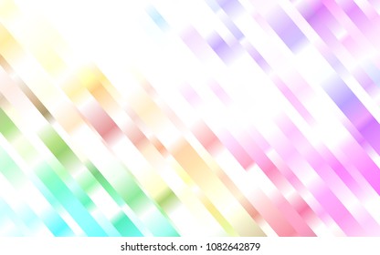 Light Multicolor, Rainbow vector texture with colored lines. Decorative shining illustration with lines on abstract template. The pattern can be used as ads, poster, banner for commercial.