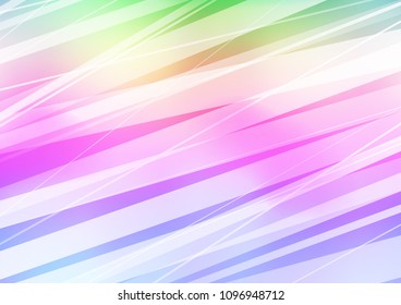 Light Multicolor, Rainbow vector texture with colored lines. Modern geometrical abstract illustration with staves. Smart design for your business advert.