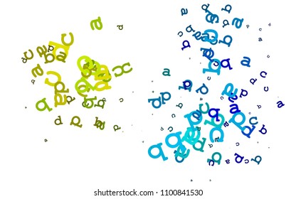 Light Multicolor, Rainbow vector texture with ABC characters. Colored alphabet signs with gradient on white background. The pattern can be used for school, grammar websites.