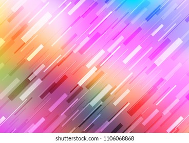 Light Multicolor, Rainbow vector texture with colored lines. Shining colored illustration with narrow lines. The template can be used as a background.