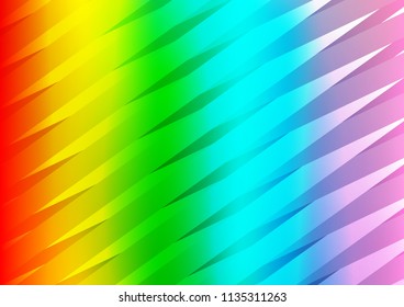 Light Multicolor, Rainbow vector texture with colored lines. Blurred decorative design in simple style with lines. The template can be used as a background.