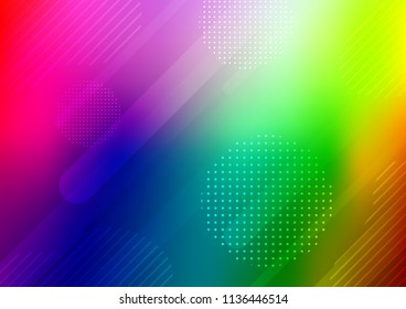 Light Multicolor, Rainbow vector texture with colored capsules, dots. Capsules on blurred abstract background with gradient dots. Best design for your ad, poster, banner.