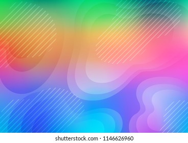 Light Multicolor, Rainbow vector texture with colored lines. Lines on blurred abstract background with gradient. The template can be used as a background.