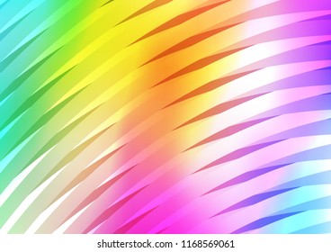 Light Multicolor, Rainbow vector texture with colored lines. Decorative shining illustration with lines on abstract template. The pattern can be used as ads, poster, banner for commercial.