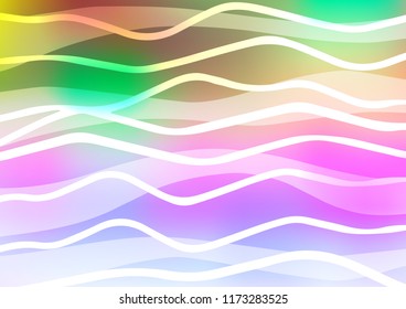 Light Multicolor, Rainbow vector texture with colored lines. Lines on blurred abstract background with gradient. The pattern can be used for busines ad, booklets, leaflets
