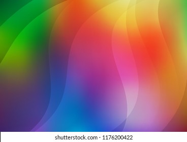 Light Multicolor, Rainbow vector texture with colored lines. Lines on blurred abstract background with gradient. Smart design for your business advert.