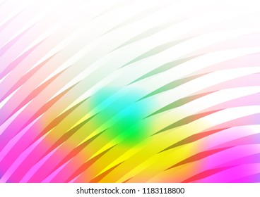 Light Multicolor, Rainbow vector texture with colored lines. Modern geometrical abstract illustration with staves. The pattern can be used for websites.