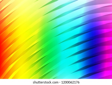 Light Multicolor, Rainbow vector texture with colored lines. Modern geometrical abstract illustration with staves. The template can be used as a background.