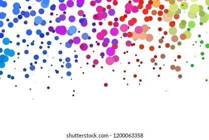 Light Multicolor, Rainbow vector texture with disks. Modern abstract illustration with colorful water drops. Pattern of water, rain drops.