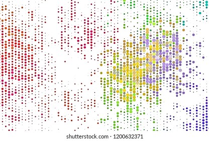 Light Multicolor, Rainbow vector texture with disks. Blurred decorative design in abstract style with bubbles. Pattern for ads, leaflets.