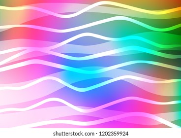 Light Multicolor, Rainbow vector texture with colored lines. Shining colored illustration with narrow lines. Smart design for your business advert.