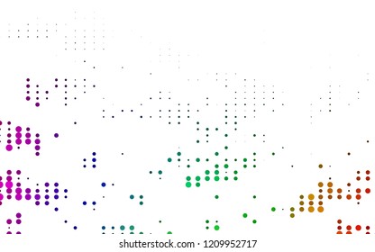 Light Multicolor, Rainbow vector texture with disks. Modern abstract illustration with colorful water drops. Pattern for ads, booklets.
