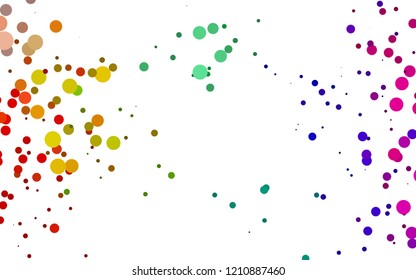 Light Multicolor, Rainbow vector texture with disks. Modern abstract illustration with colorful water drops. Design for posters, banners.