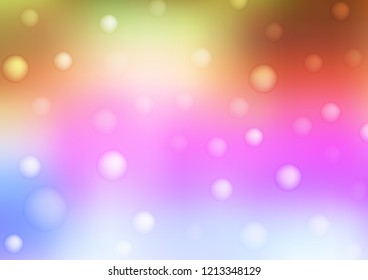 Light Multicolor, Rainbow vector texture with disks. Modern abstract illustration with colorful water drops. Completely new template for your brand book.