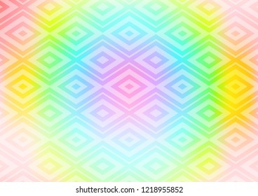Light Multicolor, Rainbow vector texture with lines, rhombuses. Shining colorful illustration with lines, rectangles. Backdrop for TV commercials.