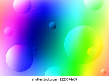 Light Multicolor, Rainbow vector texture with disks. Abstract illustration with colored bubbles in nature style. Pattern can be used as texture of water, rain drops.