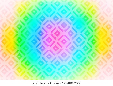 Light Multicolor, Rainbow vector texture with lines, rhombuses. Colorful decorative design in simple style with lines, rhombuses. Best design for your ad, poster, banner.