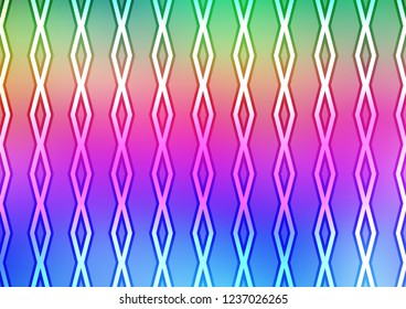 Light Multicolor, Rainbow vector texture with lines, rhombuses. Shining colorful illustration with lines, rectangles. Pattern for ads, posters, banners.