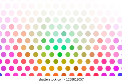 Light Multicolor, Rainbow vector texture with disks. Glitter abstract illustration with blurred drops of rain. Pattern for beautiful websites.