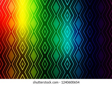 Light Multicolor, Rainbow vector texture with lines, rhombuses. Colorful illustration with lines, cubes on abstract template. Pattern for ads, posters, banners.