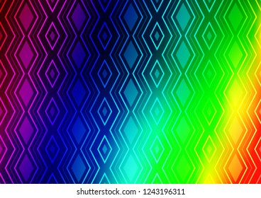 Light Multicolor, Rainbow vector texture with lines, rhombuses. Modern geometric abstract illustration with lines, squares. Pattern for ads, posters, banners.