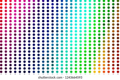 Light Multicolor, Rainbow vector texture with disks. Abstract illustration with colored bubbles in nature style. Design for business adverts.