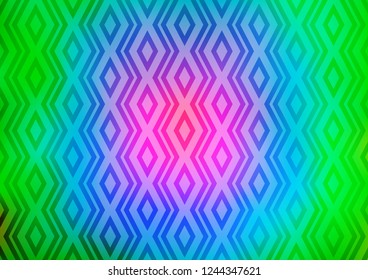 Light Multicolor, Rainbow vector texture with lines, rhombuses. Shining colorful illustration with lines, rectangles. Pattern for business booklets, leaflets.