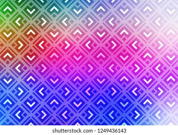 Light Multicolor, Rainbow vector texture with lines, rhombuses. Shining colorful illustration with lines, rectangles. Smart design for your business advert.