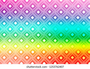 Light Multicolor, Rainbow vector texture with lines, rhombuses. Colorful decorative design in simple style with lines, rhombuses. Smart design for your business advert.