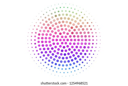 Light Multicolor, Rainbow vector texture with colorful hexagons. Illustration of colored hexagons on white surface. Pattern can be used for landing pages.