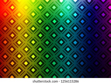 Light Multicolor, Rainbow vector texture with lines, rhombuses. Shining colorful illustration with lines, rectangles. Best design for your ad, poster, banner.