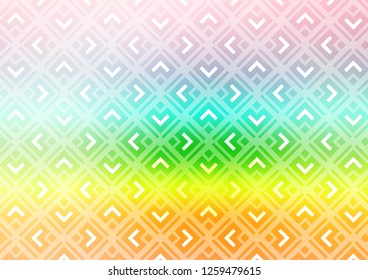 Light Multicolor, Rainbow vector texture with lines, rhombuses. Colorful lines, squares on abstract background with gradient. Backdrop for TV commercials.