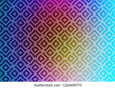 Light Multicolor, Rainbow vector texture with lines, rhombuses. Glitter abstract illustration with colorful lines, rhombuses. Pattern for ads, posters, banners.