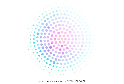 Light Multicolor, Rainbow vector texture with colorful hexagons. Colorful hexagons on white backdrop. Pattern can for your ad, booklets.