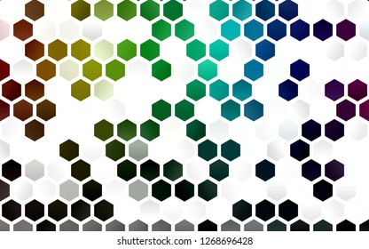 Light Multicolor, Rainbow vector texture with colorful hexagons. Design in abstract style with hexagons. Beautiful design for your business advert.
