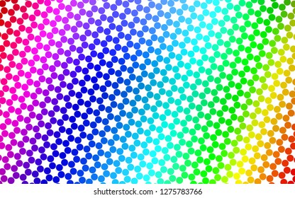 Light Multicolor, Rainbow vector texture with disks. Blurred bubbles on abstract background with colorful gradient. Pattern for beautiful websites.