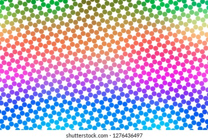 Light Multicolor, Rainbow vector texture with disks. Illustration with set of shining colorful abstract circles. Pattern for ads, booklets.