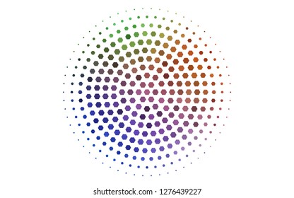Light Multicolor, Rainbow vector texture with colorful hexagons. Glitter abstract illustration in hexagonal style. Pattern for ads, leaflets.